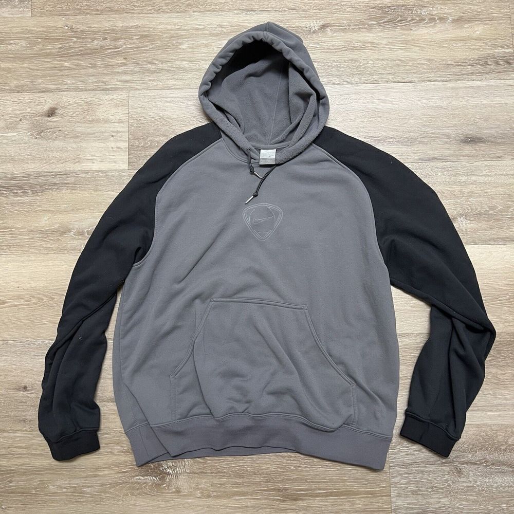 Vintage Y2K Gray Tag Nike Soccer Football Hoodie Center Swoosh Gray Large